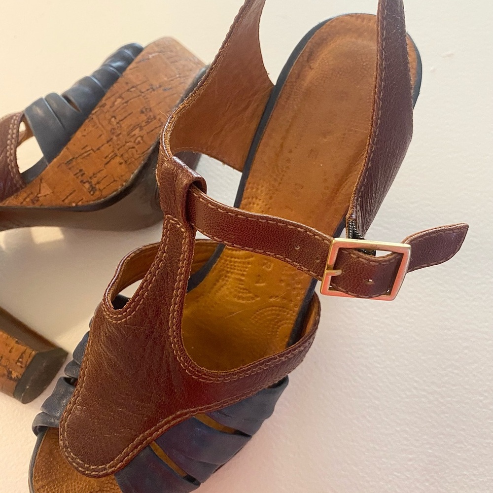 Chie Mihara Tan and Blue Platform Heels - Picture 12 of 15